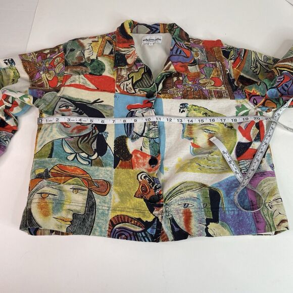 Vintage 80’s Picasso Faces Ultimate Brand Blazer Size Large Multicolored - Picture 5 of 7